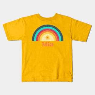 Mia- Rainbow faded retro style Kids T-Shirt